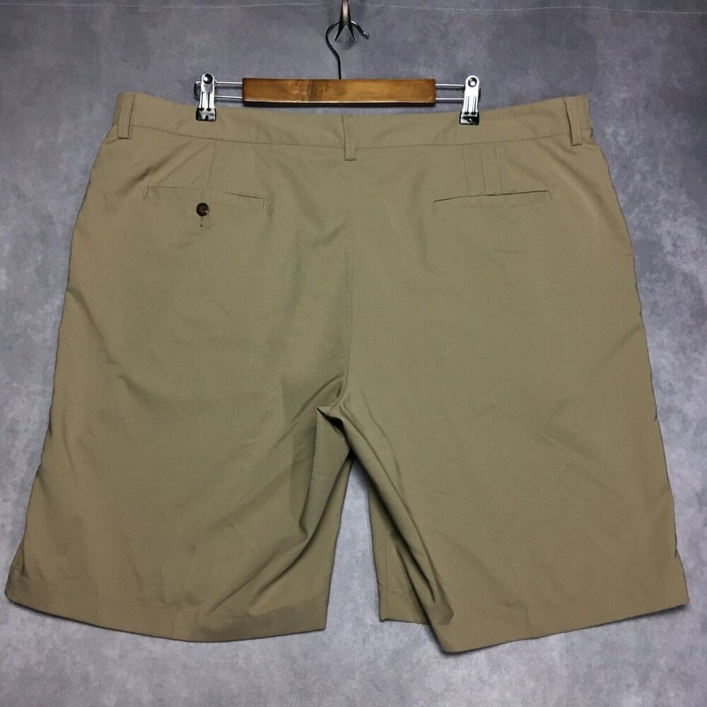 Adidas Mens ClimaLite Shorts size 42 Light Brown Tan Flat Front Lightweight Poly - Picture 6 of 13